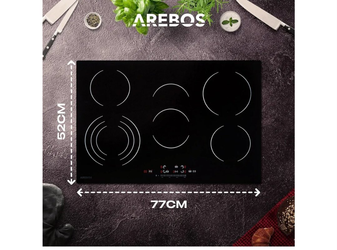 Arebos Placa de vitrocerámica eléctrica - Imagen 2