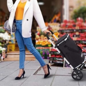 AREBOS carrito de la compra 3en1 negro