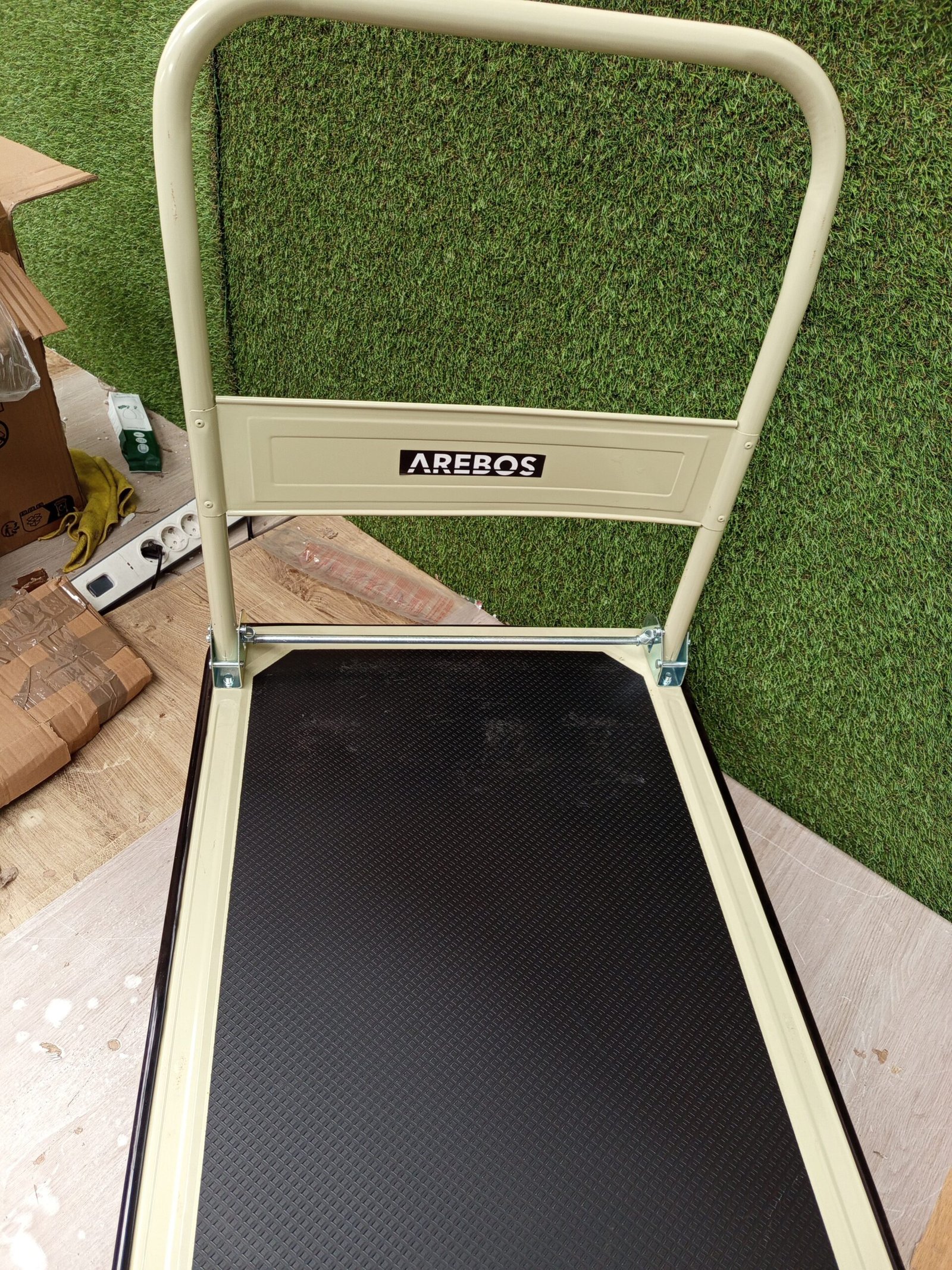 Carro de plataforma 300 kg negro-crema Arebos - Imagen 5