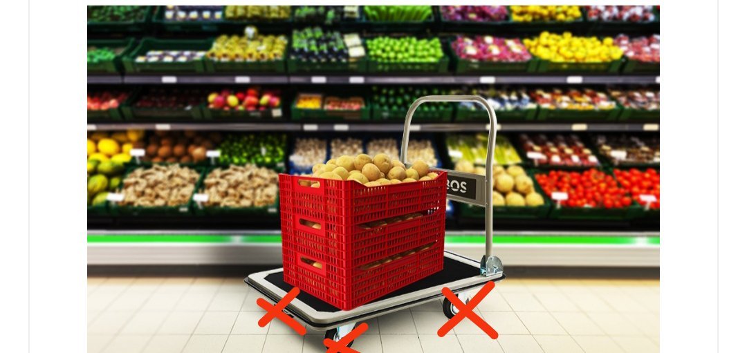 Carro de plataforma 300 kg negro-crema.