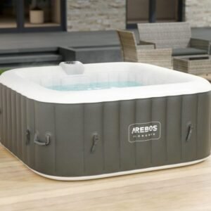 Arebos Piscina de hidromasaje Florence cuadrada 2400W