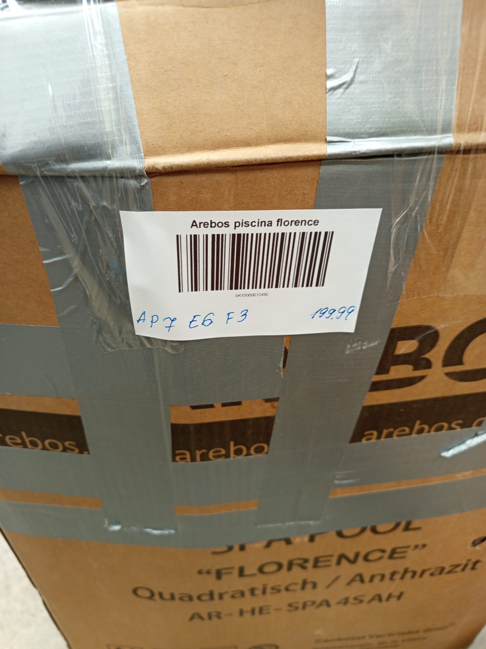 Arebos Piscina de hidromasaje Florence cuadrada 2400W - Imagen 9