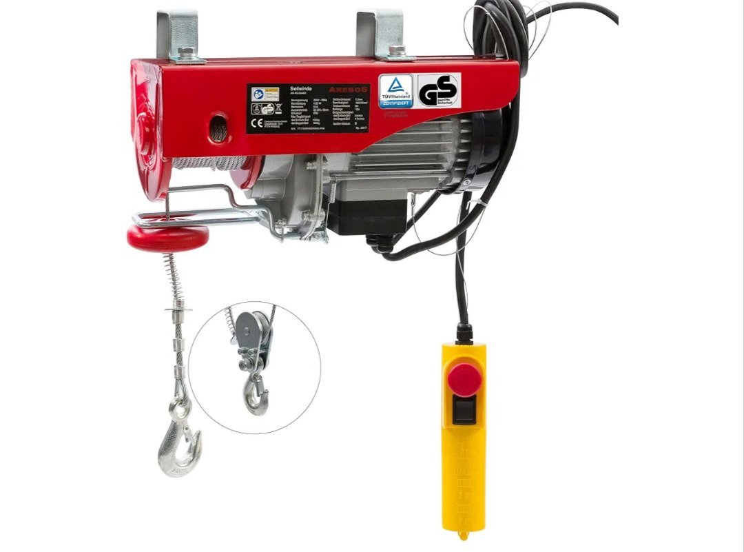 Arebos Polipasto eléctrico cuerda 1000 W