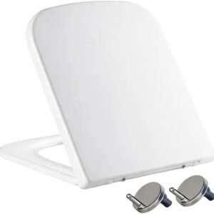 Mass Dynamic Asiento de inodoro cuadrado con cierre suave