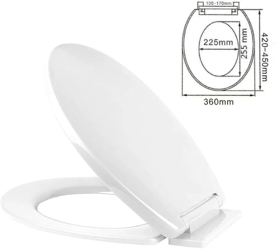 RAM ONLINE Asiento de inodoro de cierre suave blanco